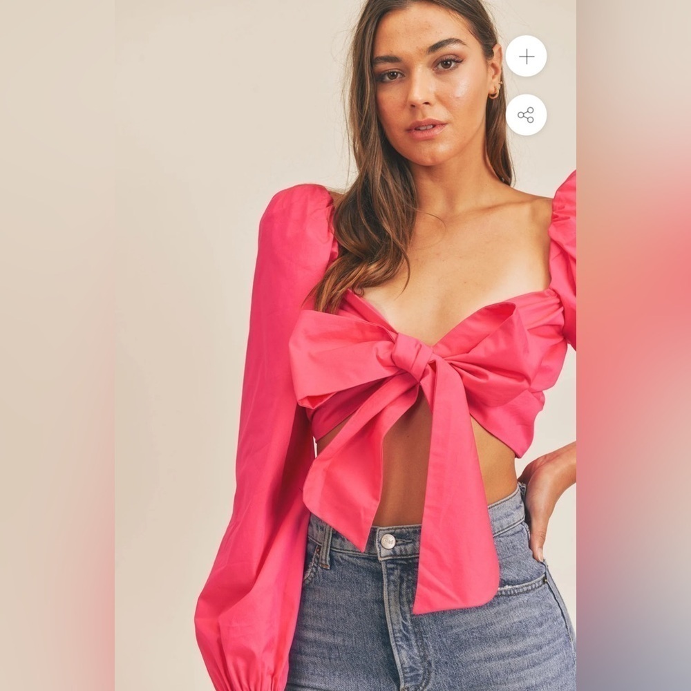 MABLE ANGEL FRONT RIBBON SELF TIE TOP M - Picture 2 of 15